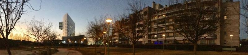 Il quartiere Torri Lombarde all'imbrunire, dove ha sede lo Studio di San Donato